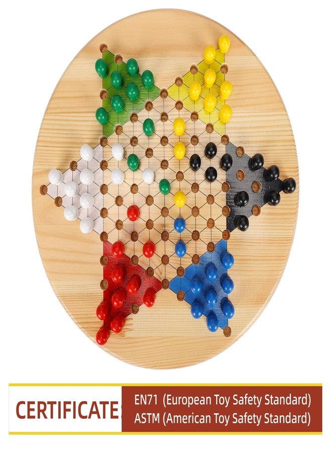Gothink Chinese Checkers Board Game, 11.5 Inches Classic Game Board Set - Premium Solid Wood 60+6 pcs Colorful Pegs & Manual, Easy Grasping for Adults and Kids, w/Gift Box, Fun for Family Gathering - Image 5